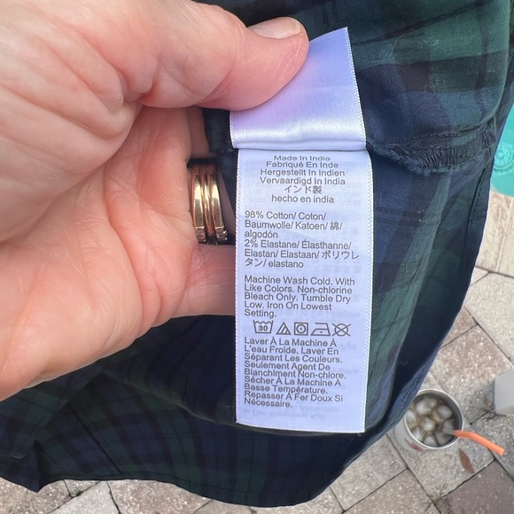 J Crew Black Watch plaid cotton poplin shirt in signature fit, Size Medium NWOT - Picture 13 of 15